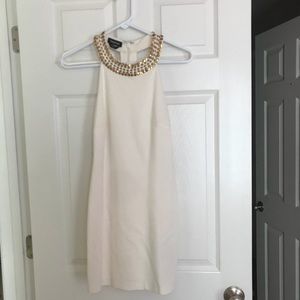 BEBE White Mini Dress with Studs